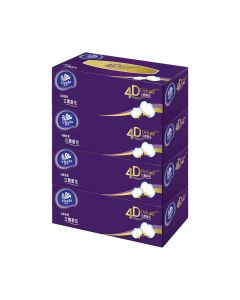 維達 - 4D Deluxe立體壓花盒裝面紙(天然無味) 4盒裝