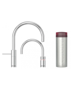 Quooker Nordic Round 一體式雙水龍頭 + PRO3 滾水水箱 (拋光鍍鉻)