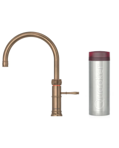 Quooker Classic Fusion Round 一體式水龍頭 + PRO3 滾水水箱 (復古黃銅)