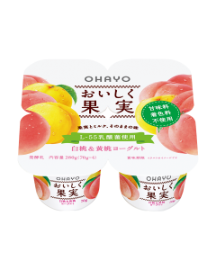 OHAYO 果實乳酪-白桃黃桃味 70克X4