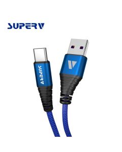 SUPERV USB TYPE C 3A 快充充電線, 20CM, 藍色