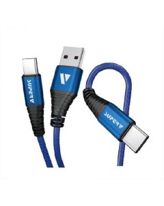 SUPERV USB TYPE C 3A 快充充電線, 100CM, 藍色