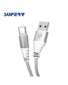 SUPERV USB TYPE C 3A 快充充電線, 100CM, 白色