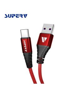 SUPERV USB TYPE C 3A 快充充電線, 200CM, 紅色