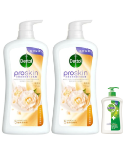 滴露 - PROSKIN沐浴乳白茶花與溫泉礦物淡香950克孖裝+潔手液150克