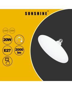 SUNSHINE - LED燈膽(UFO飛碟燈) 20W / E27大螺頭 / 牆身開關三色溫 (不可遙控及不可調光暗)