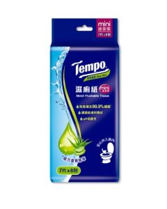 得寶濕廁紙清爽蘆薈迷你裝(6包裝X7片)