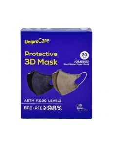 UNIPROCARE 成人立體口罩-藏藍/深灰色30S(獨立包裝)