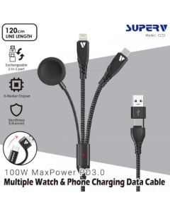 SUPERV 充電線 100W 120CM CC51