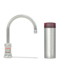 Quooker 3CNRCHR Classic Nordic Round Kitchen Water Tap + PRO3 Boiling Water Tank (Polished Chrome)