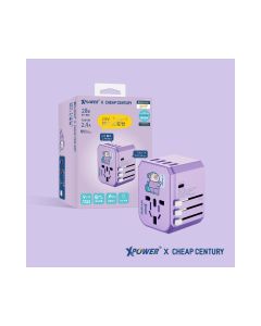 Xpower - 阿婆走得快 28W Type-C連Usb旅行用紫色充電轉插 1件