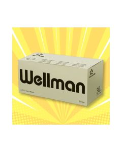 Wellman - Premium Series 3-Ply Face Mask Individual Packing (Beige) 30pcs