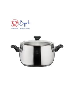 Buffalo - Precious Stainless Steel Capsulated Bottom High Stockpot With Glass Lid 24cm 1pc