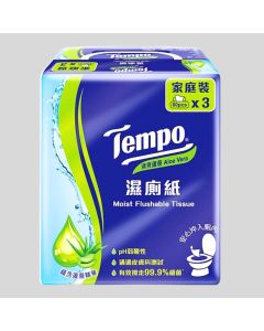 Tempo - 清爽蘆薈濕廁紙 80片x3包裝