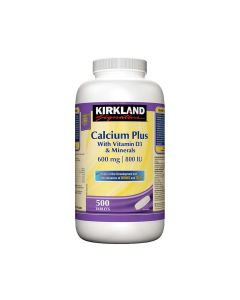 Kirkland - 鈣片&維他命D3&礦物質600毫克&800IU 500片裝