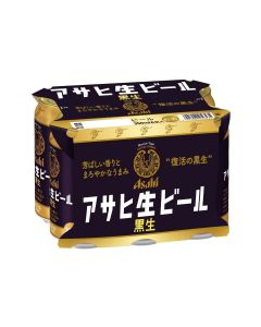 朝日 - 黑生啤酒罐装 350毫升x6罐装