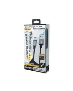SuperV - USB Type C插頭3A黑色快充充電線20厘米 1件 
