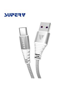 SUPERV USB TYPE C 3A 快充充電線, 200CM, 白色