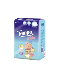 TEMPO KIDS 限定版兒童紙巾系列四層天然無香袋裝面紙4包裝