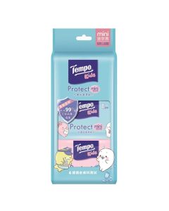 TEMPO KIDS 限定版兒童紙巾系列-抗菌倍護濕紙巾迷你裝-6包裝x8片