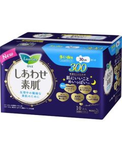 樂而雅 - 淨肌呵護有護翼衛生巾(夜用)300毫米 10片裝