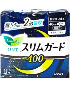 樂而雅衛生巾超薄防漏特多量夜用400MM有翼11片裝